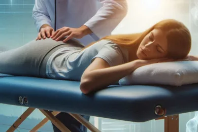 quiromasaje Realizando un quiromasaje sobre la espalda de una persona.