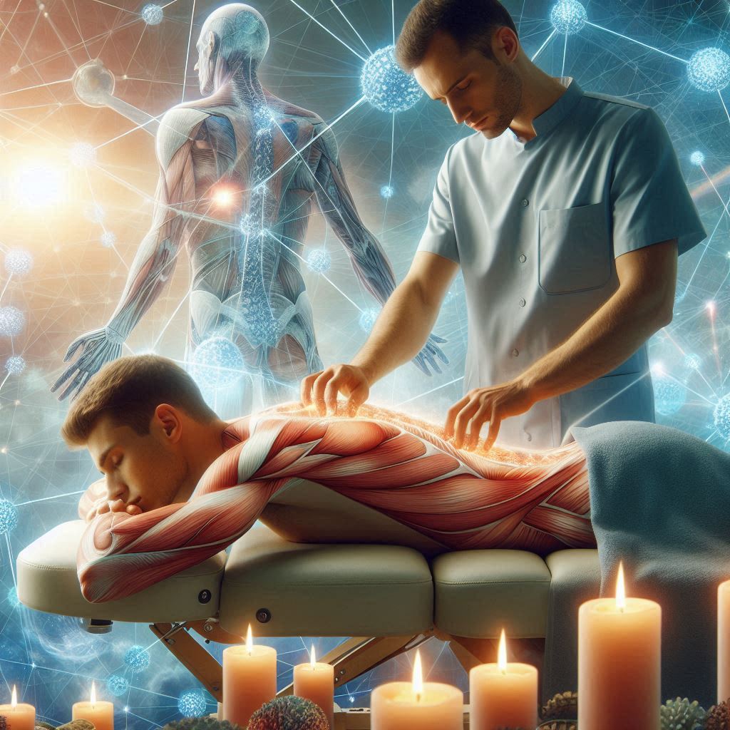 Terapia de quiromasaje en Holística Celular, Requena. Masajista aplicando técnicas de movilidad en un cliente