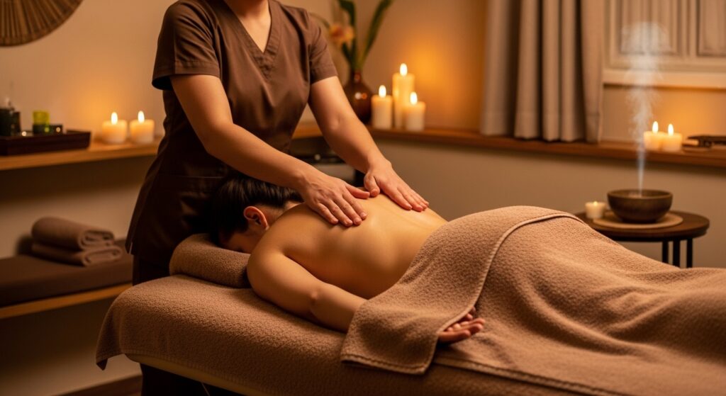 Masaje terapéutico liberando la fascia para mejorar la nutrición celular.